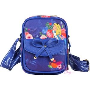 Blue Alice In Wonderland crossbody purse